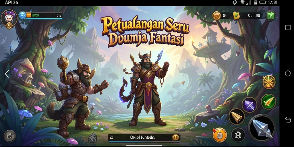 Screenshot gameplay API36 menampilkan pertarungan epik dan lingkungan yang menakjubkan.
