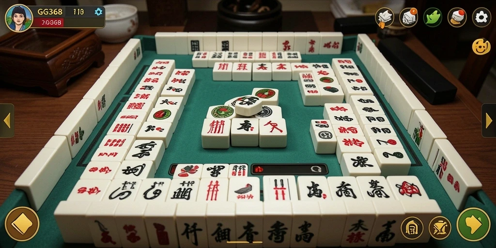Screenshot gameplay GG368 menampilkan aksi Mahjong yang seru dan menantang.