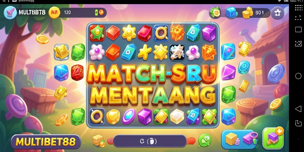 Tampilan gameplay seru MULTIBET88 dalam aksi Match-3.