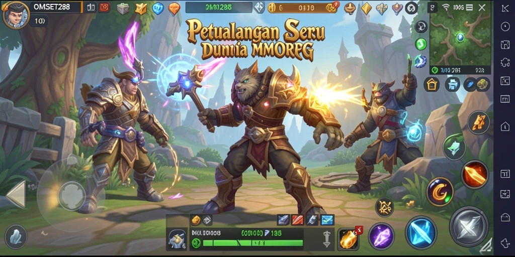 Tampilan gameplay OMSET288 yang mendebarkan dalam dunia MMORPG.