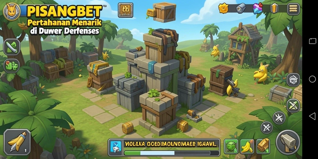 Tangkapan layar dari gameplay PISANGBET yang mendebarkan di Tower Defense.
