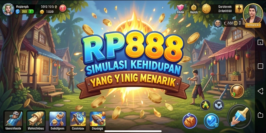 Screenshot gameplay RP888 yang menampilkan kehidupan animasi interaktif.