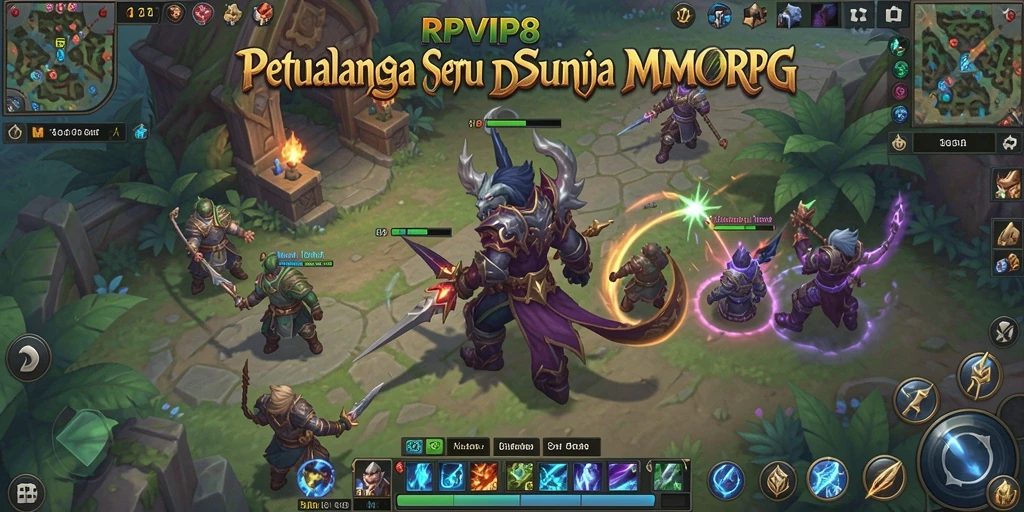 Screenshot RPVIP8 menampilkan pemain beraksi dalam pertarungan MMORPG yang seru.
