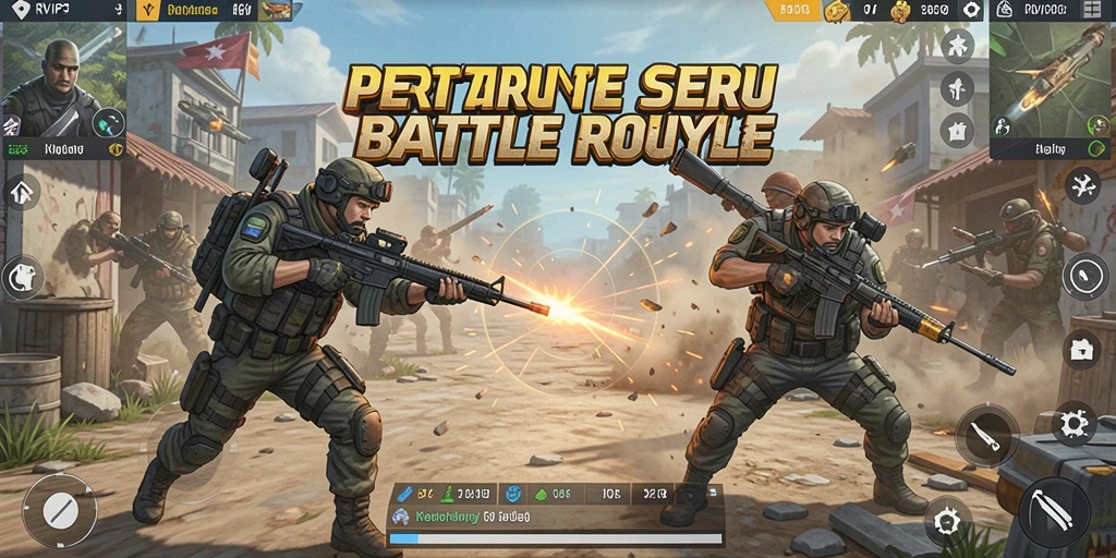 Screenshot utama dari gameplay seru Battle Royale RVIP3.