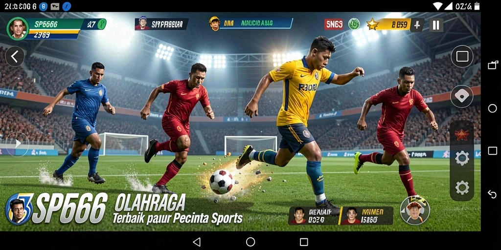 Screenshot SP666 menampilkan aksi seru dari pertandingan olahraga.