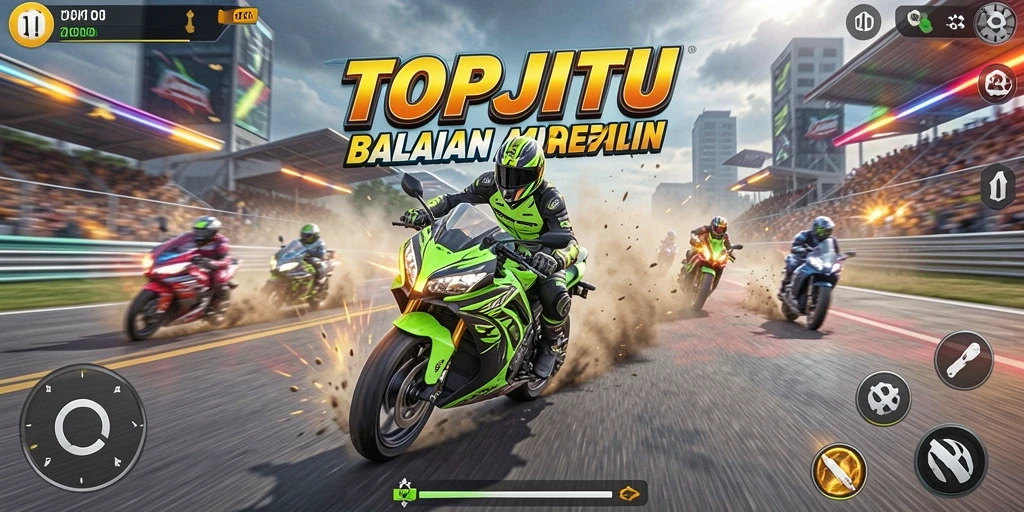 Gameplay balapan motor yang seru dan mendebarkan di TOPJITU.