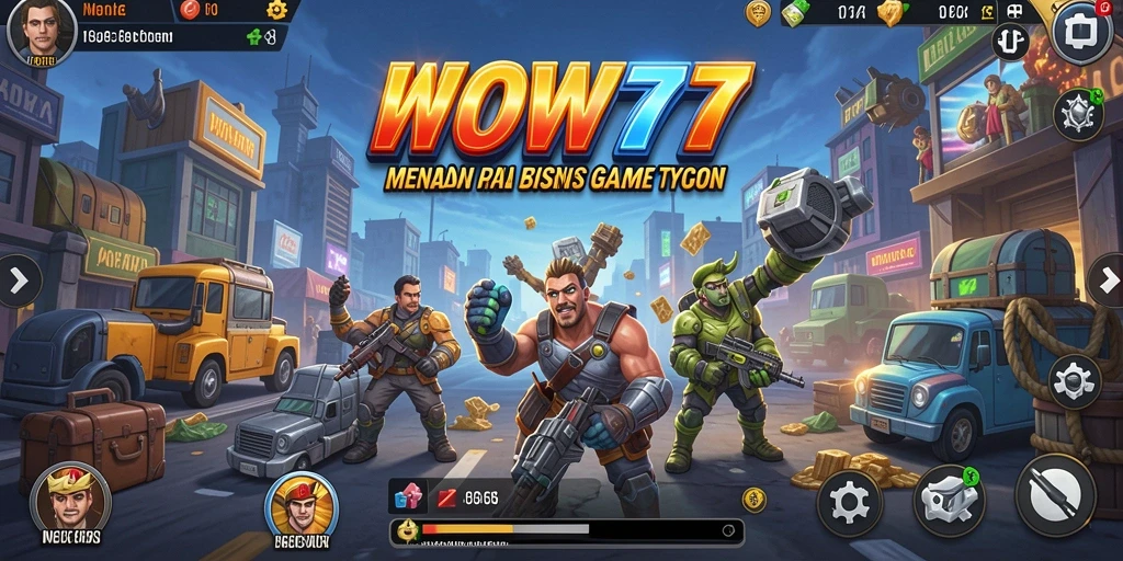 Screenshot menunjukkan gameplay menarik dari WOW77 sebagai game Tycoon.